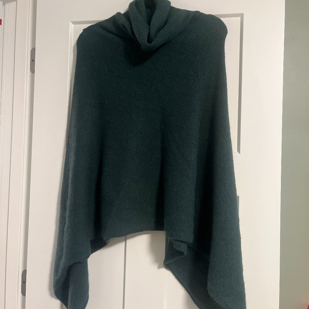 Ann Taylor Poncho Cape Forest Green XS/S Soft Cozy